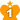 ランキング王冠素材画像　オレンジ数字1